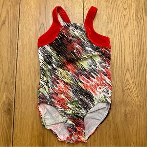 GK Gymnastics Leotard Child Medium Red Dots